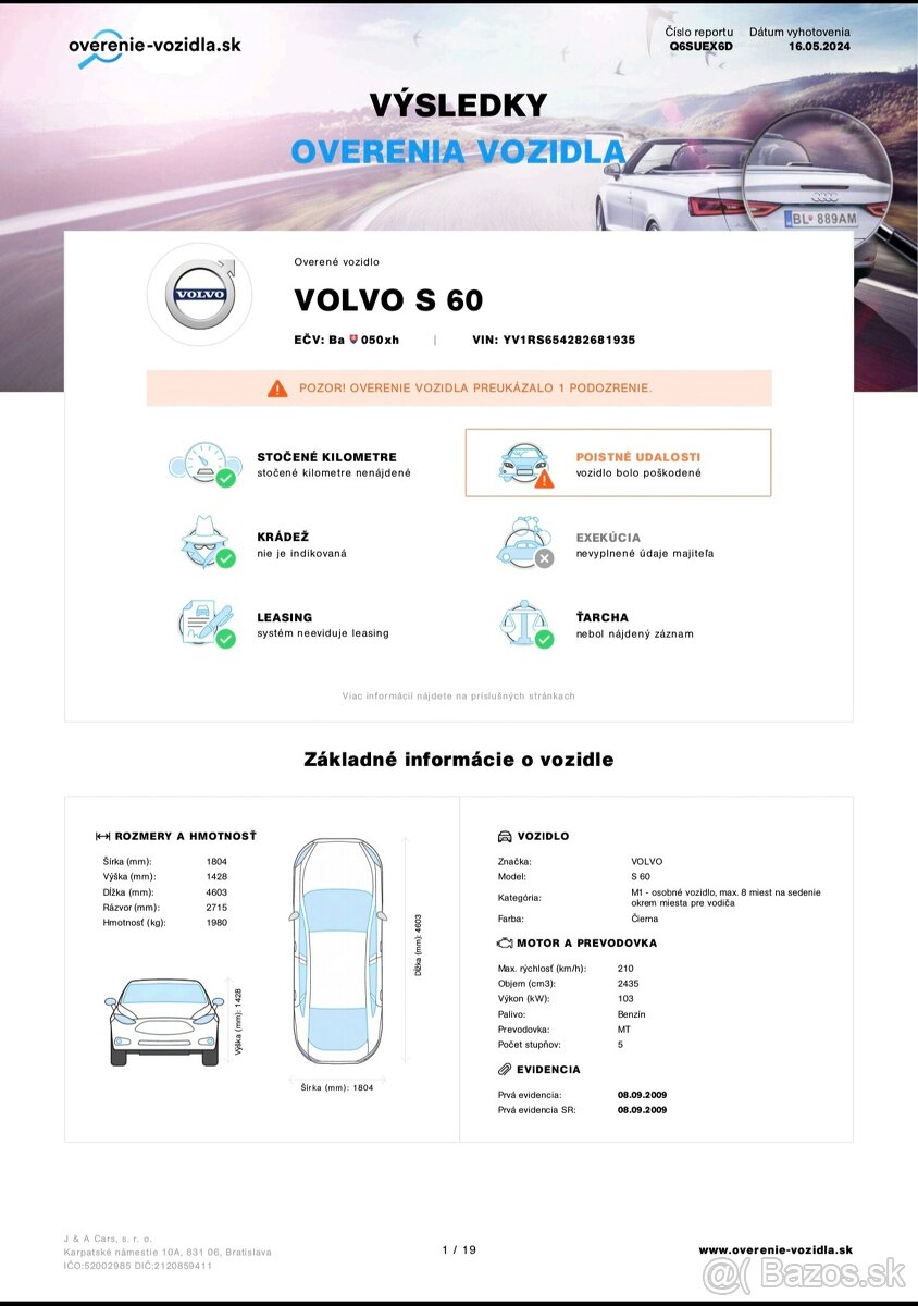 Volvo S60 2.4 103 kw 2009 atmosfera manual