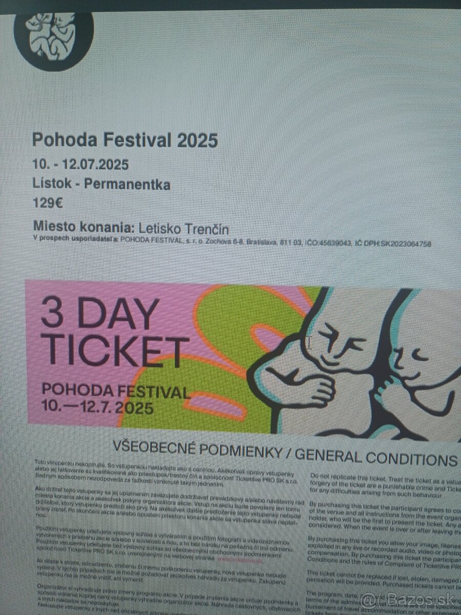 Predám listky na festival Pohoda