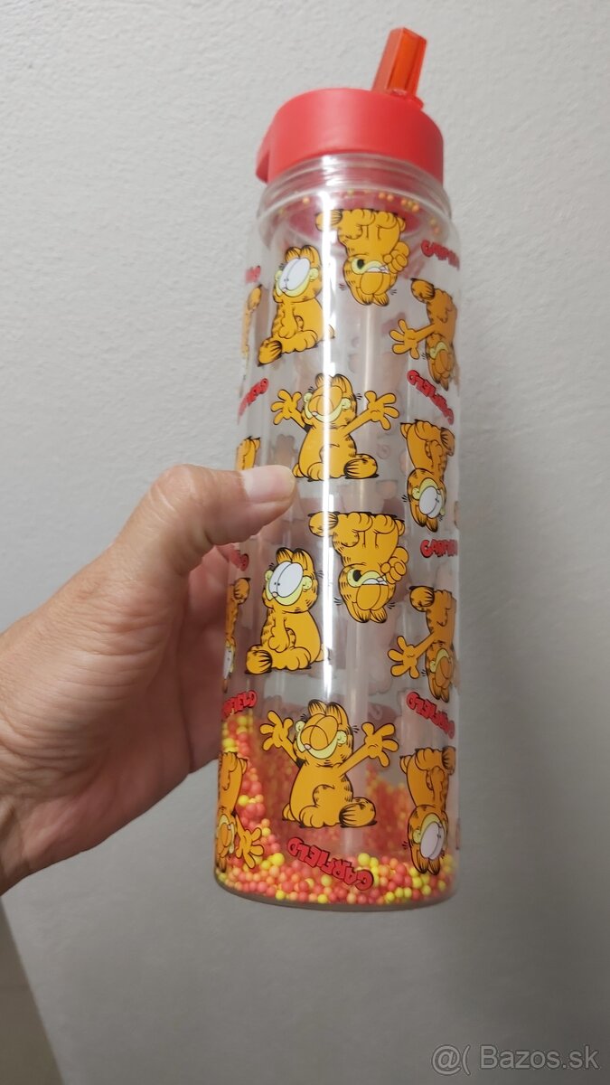 fľaša plastová Carfield na vodu 1L -detský motív -nová