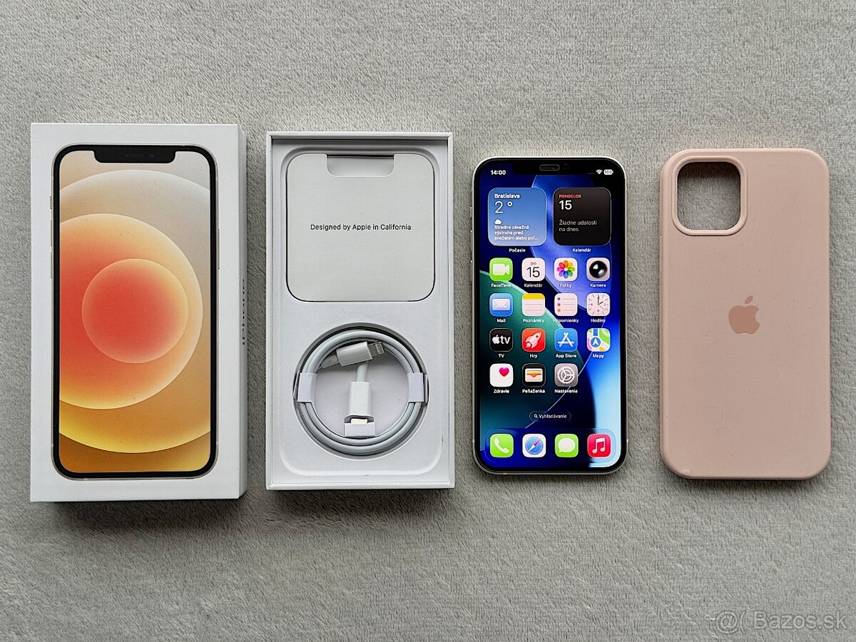 iPhone 12 128GB Biely, NOVÁ BATERKA, TOP STAV