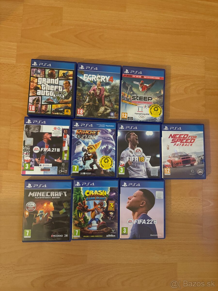 Hry na Playstation 4 - GTA V, steep, far cry, need for speed
