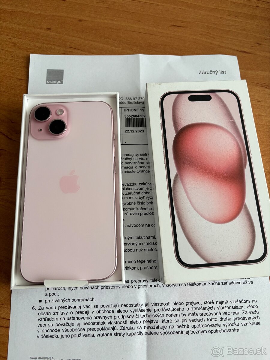 Apple iPhone 15 128GB Pink