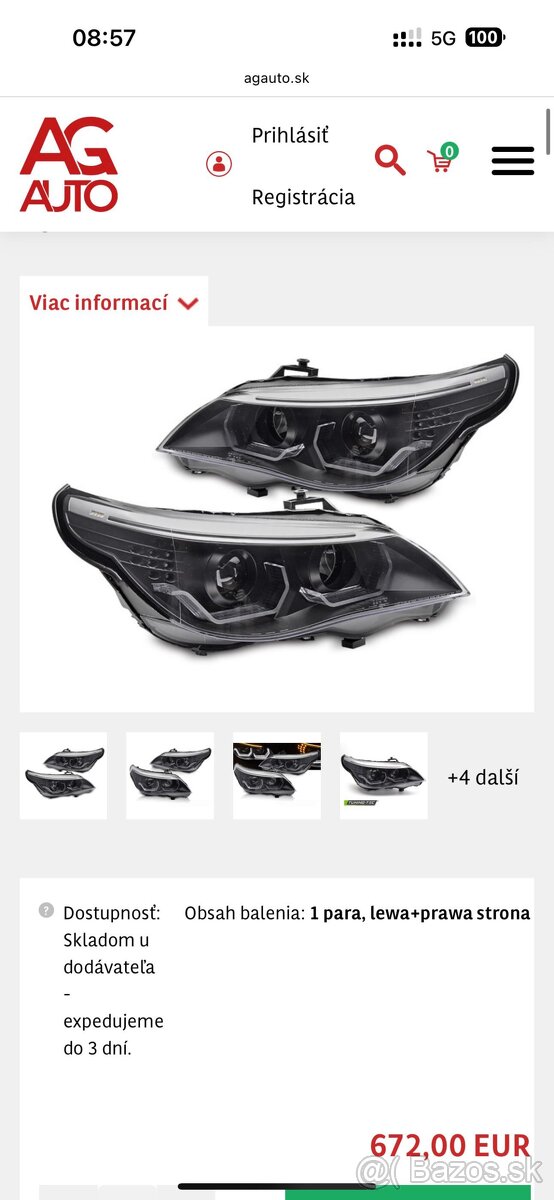Bmw e60 e61 nove predne svetla