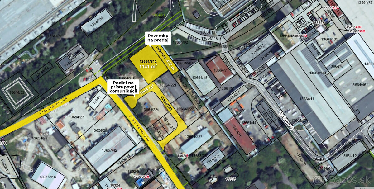 Stavebný pozemok 1613 m² na predaj na ulici Elektrárenská v