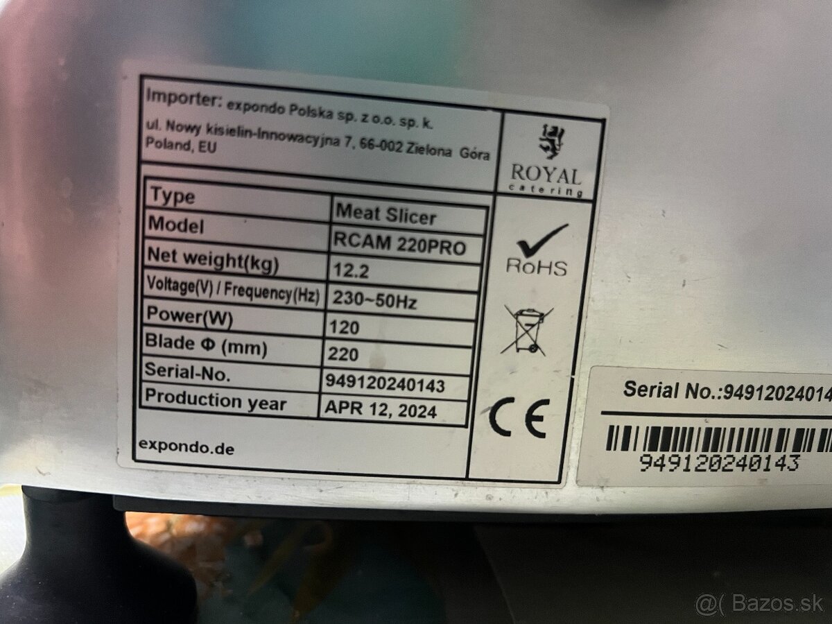 Elektrický krájač na mäso Royal Catering RCAM 220PRO