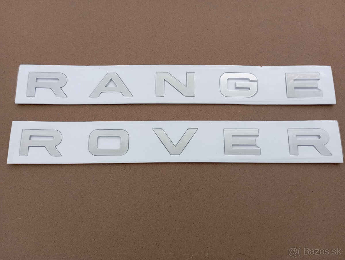 nápis RANGE ROVER strieborný