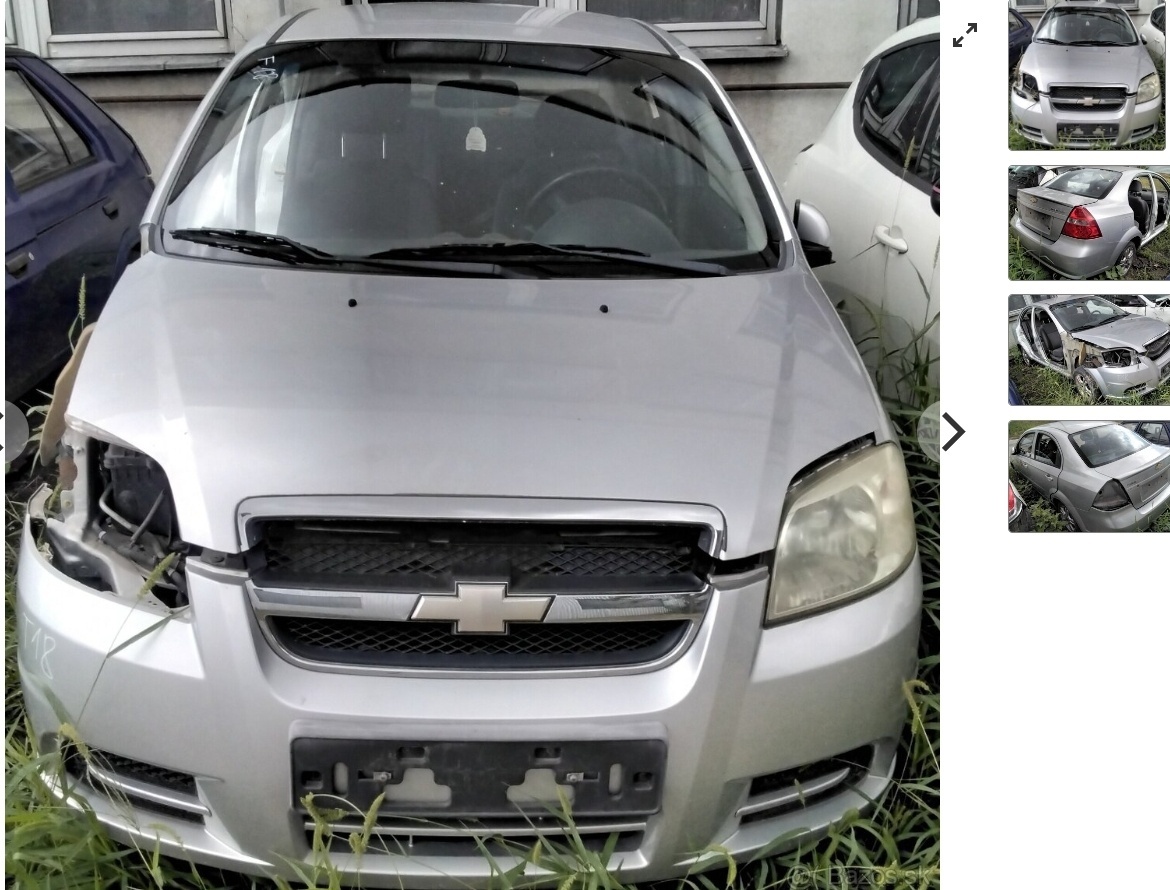 Chevrolet Aveo 1.4 2009 predám MOTOR F14D3, NÁRAZNÍK, KAPOTA