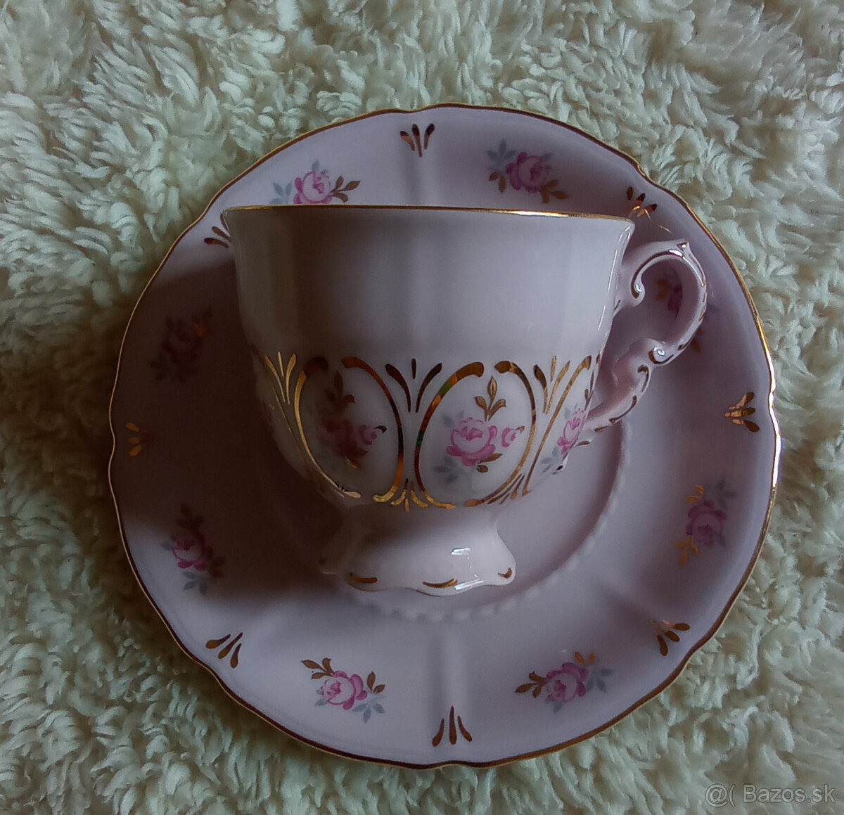 Šálka s Podšálkou Ružový Porcelán