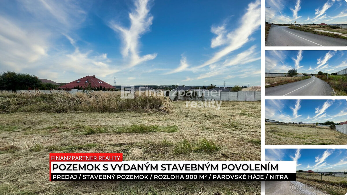 Stavebný pozemok 900 m², Párovské Háje, Nitra
