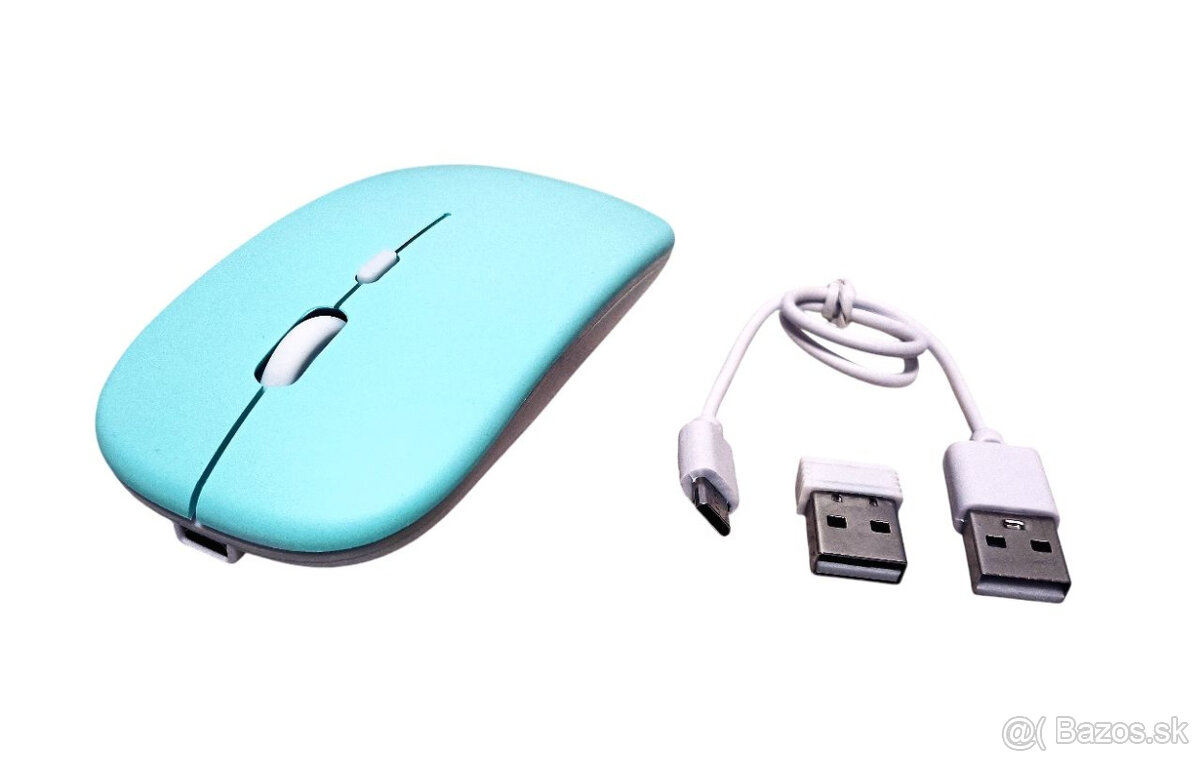 Bezdrôtová nabíjateľná bluetooth myš - mentolová