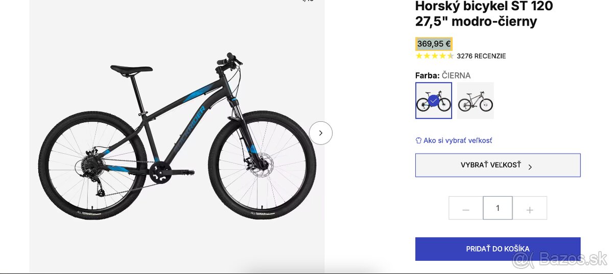 Horský bicykel Rockrider ST 120 Decathlon s gélovou sedačkou