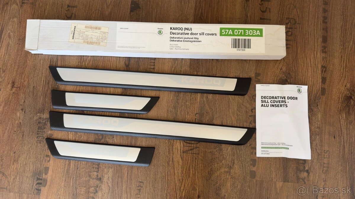 Dekoratívne hliníkové prahové lišty ŠKODA KAROQ 57A 071 303