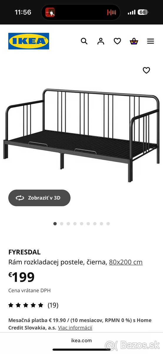 Posteľ ikea železná