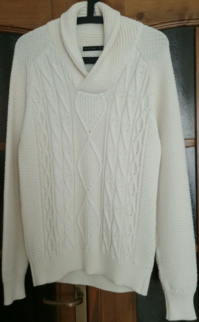 Pánsky sveter Zara biely, veľkosť M