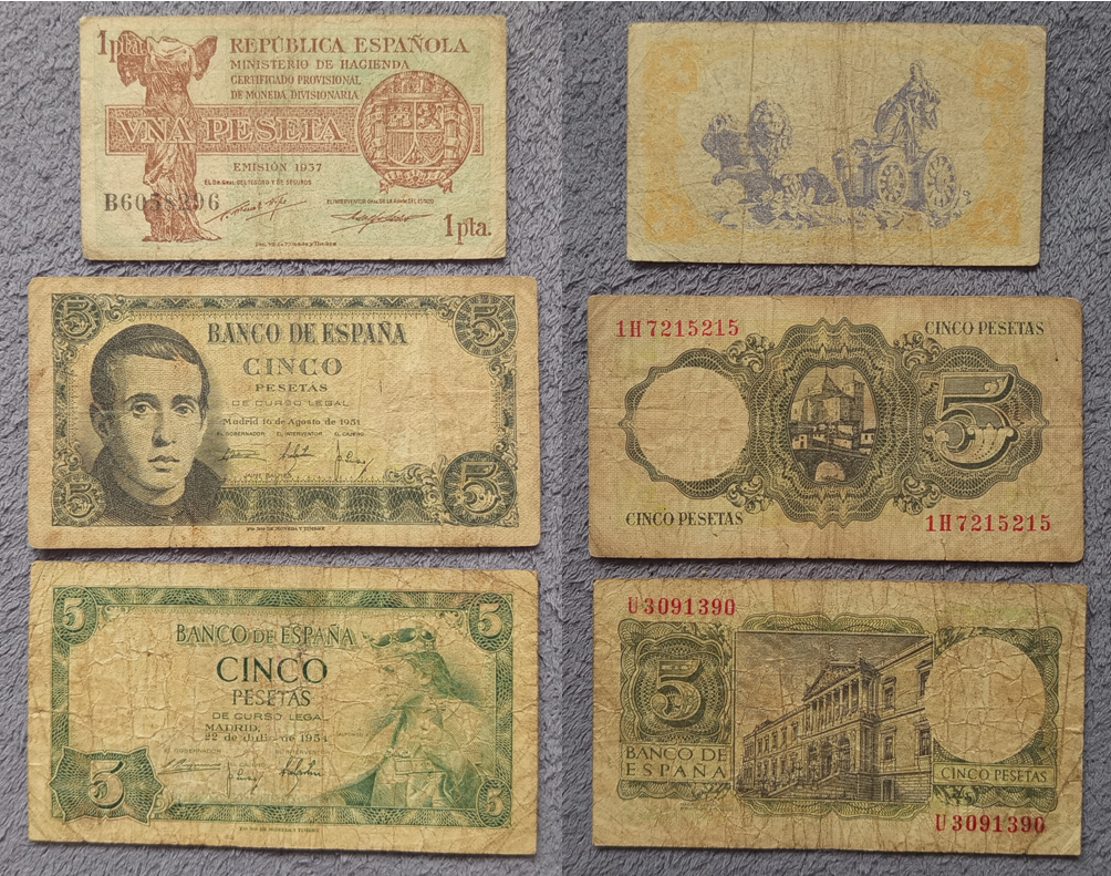 Bankovky Španielsko, Grécko