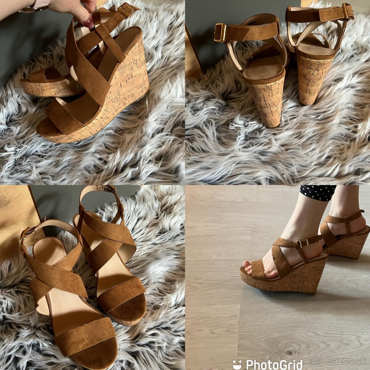 new look caramel stylove topanky-sandale na plnej platforme