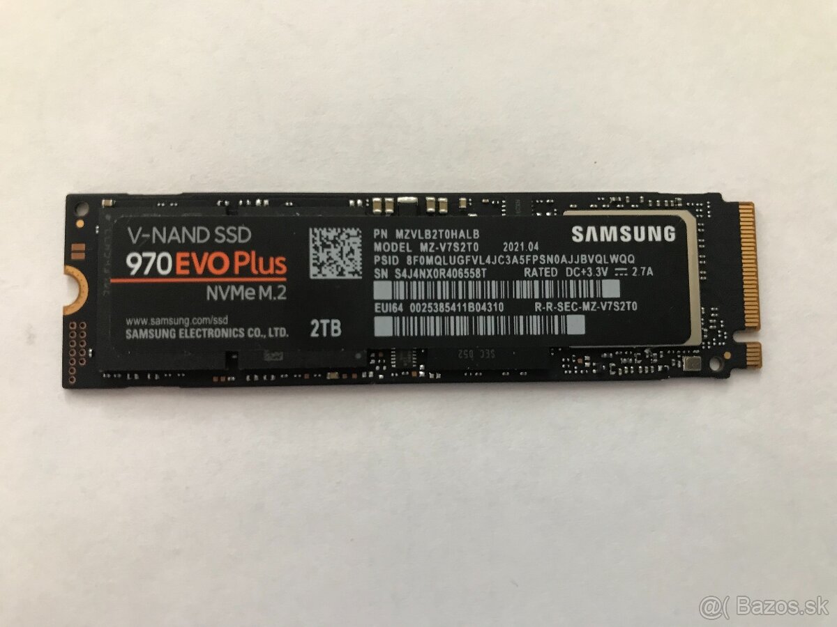 SSD disk NVme M.2 SAMSUNG 970 evo plus 2TB.