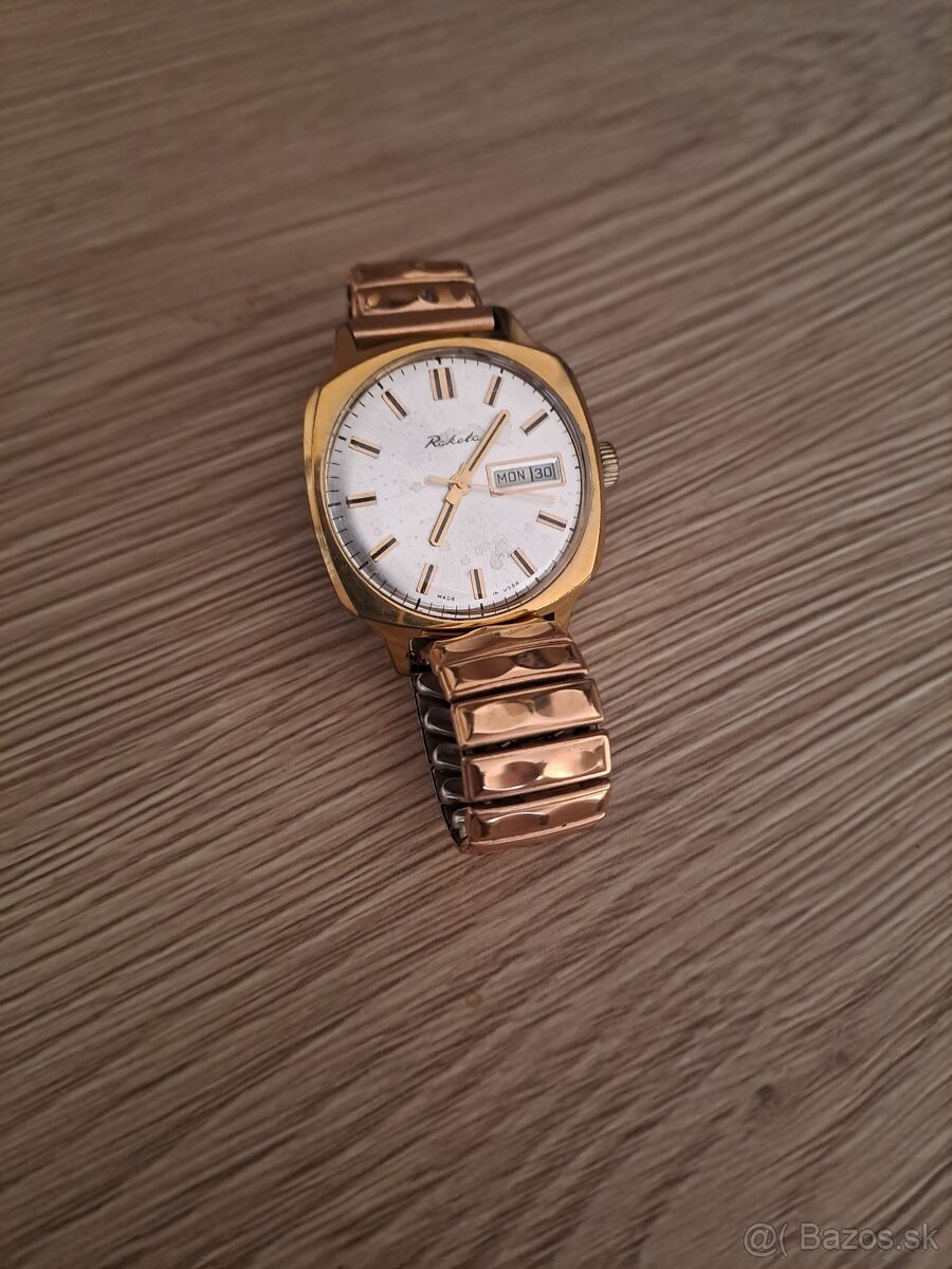 Pánske zlaté hodinky Raketa