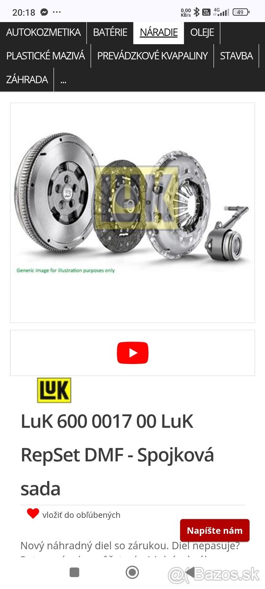 Spojková sada luk