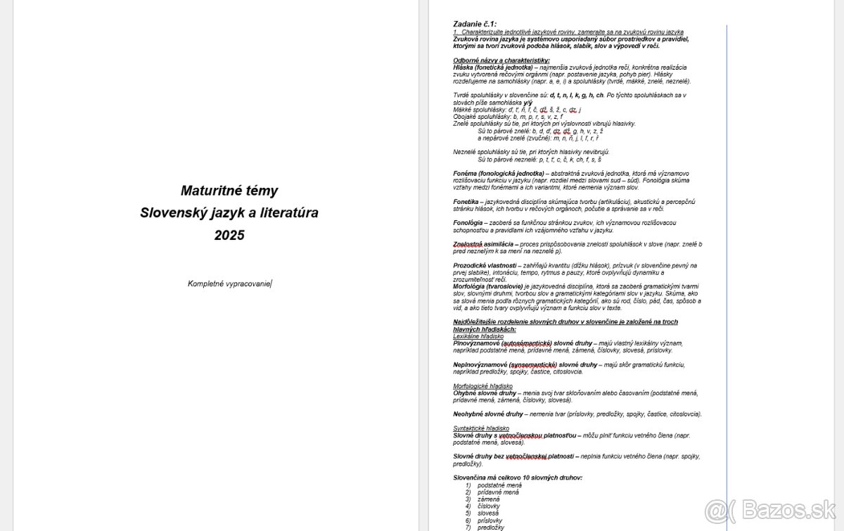 Vypracované maturitné témy 2025, Zkc, Sj+Lit