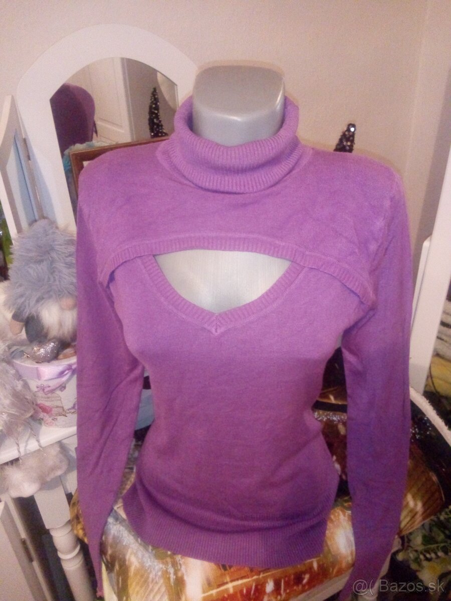 Fialový pulóver 38