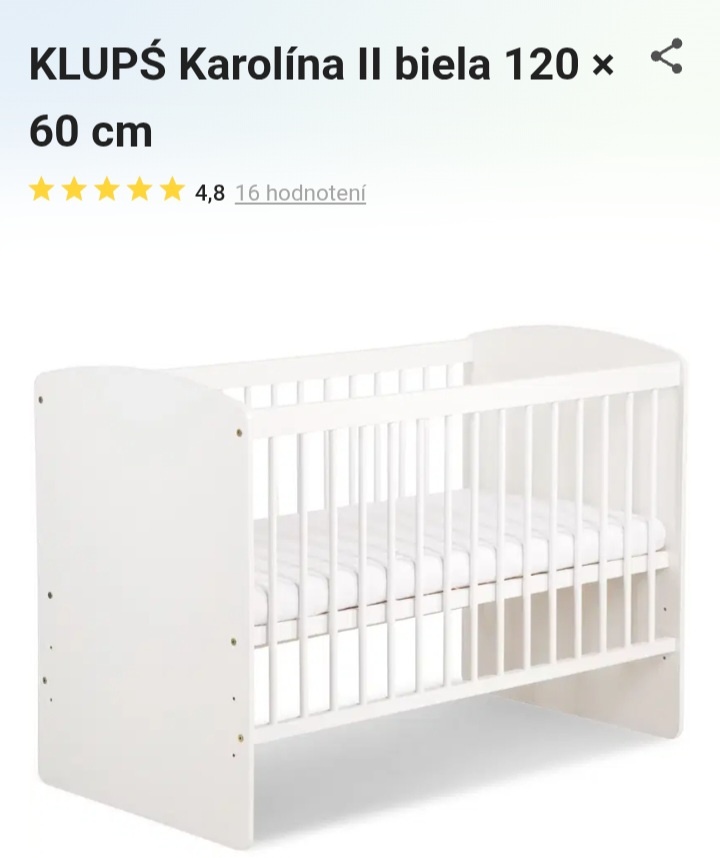 Detská postieľka s kolotočom a matrac