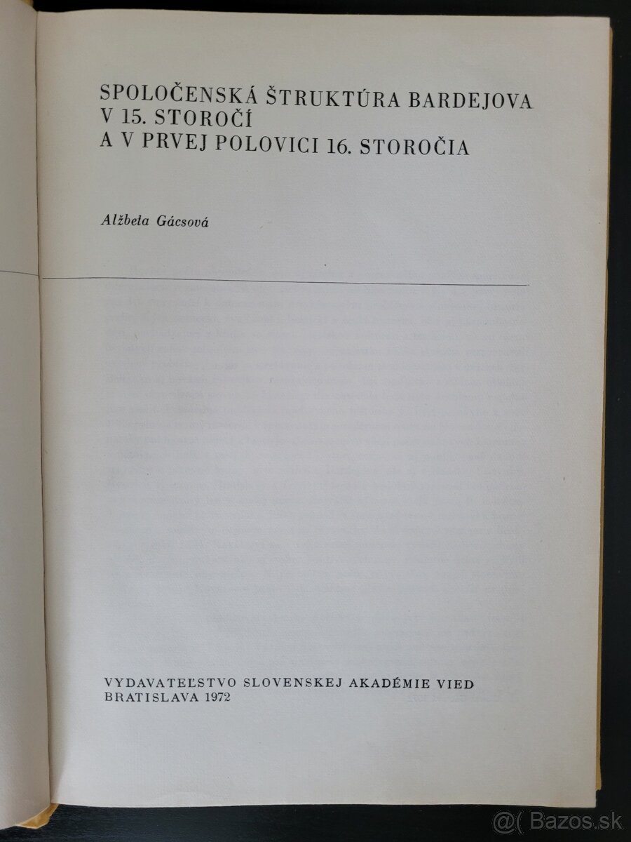 Spoločenská štruktúra Bardejova v 15. storočí...