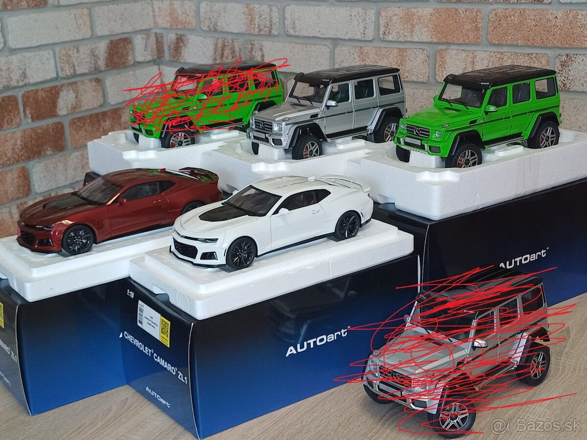 Mercedes-Benz G500 4×4² a Chevrolet Camaro ZL1 - 1:18 AUTO