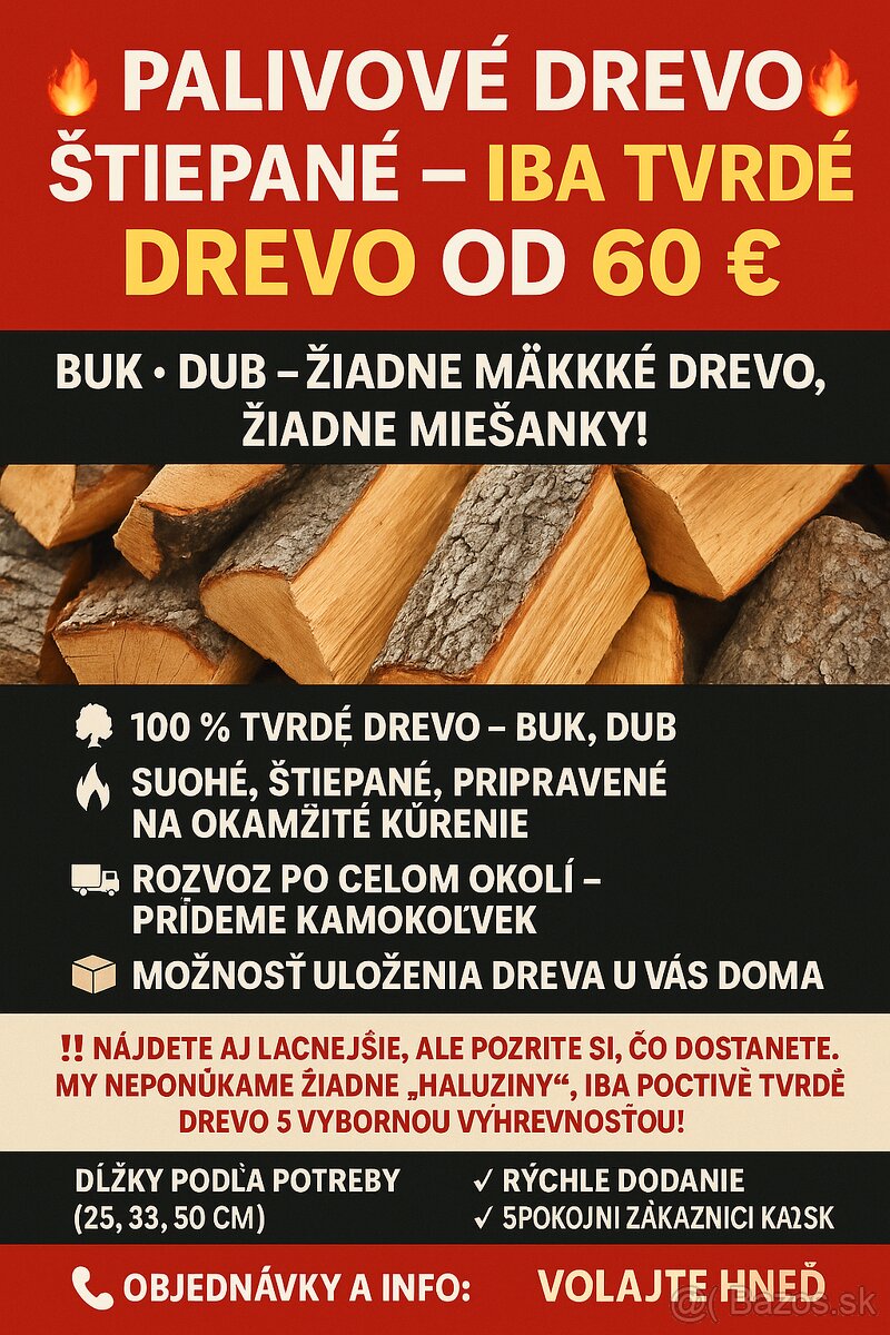 Palivové drevo Štiepane