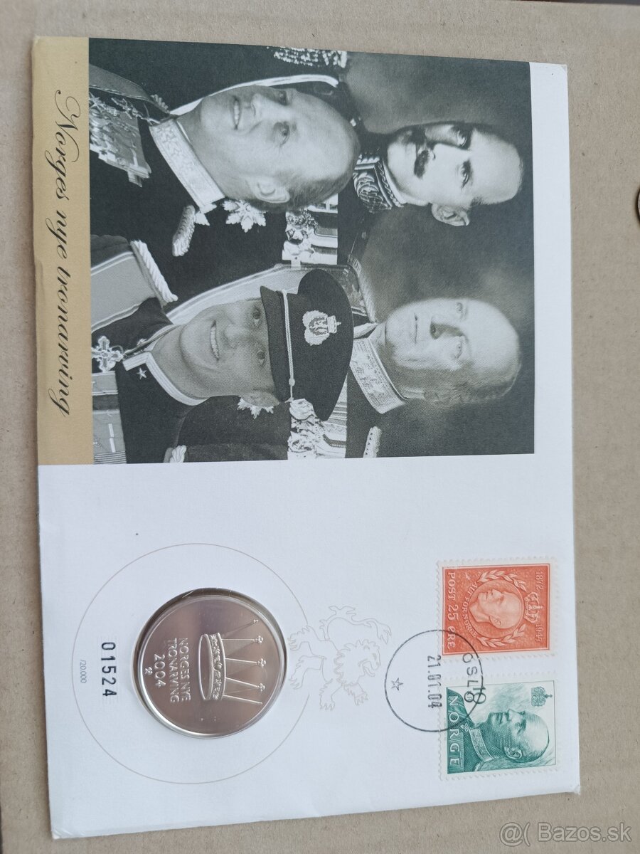 Strieborná Nórska pamätná medaila/minca
