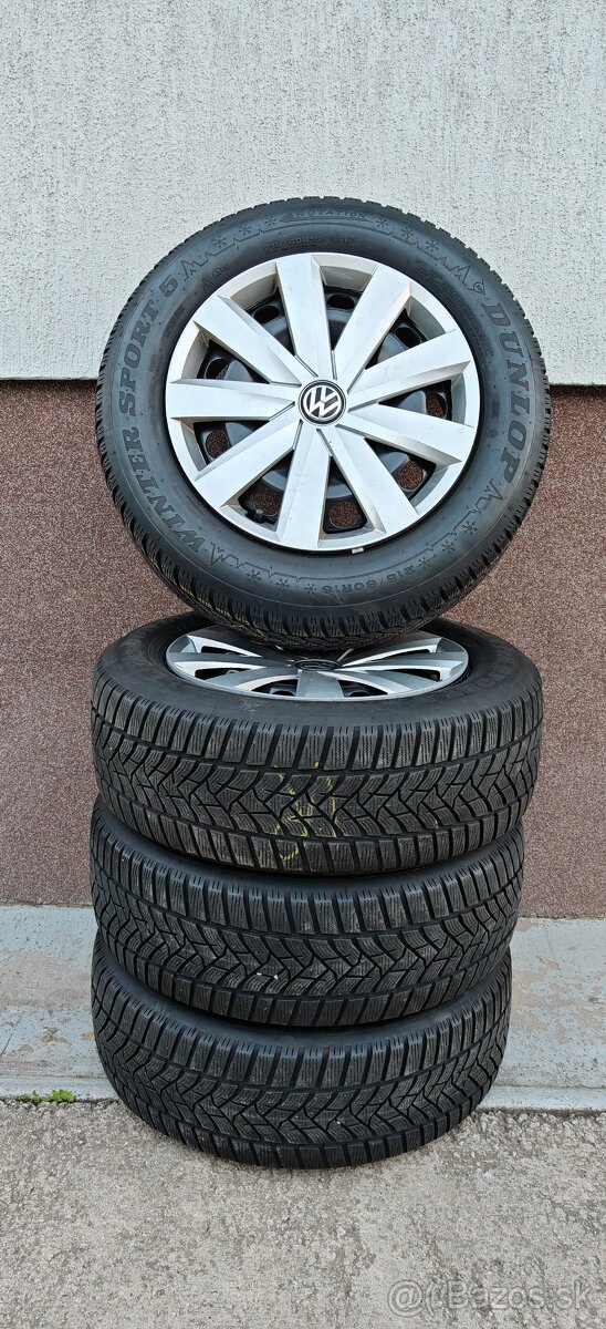 Plastové disky 5x112 a zimné Dunlop 215/60 R16