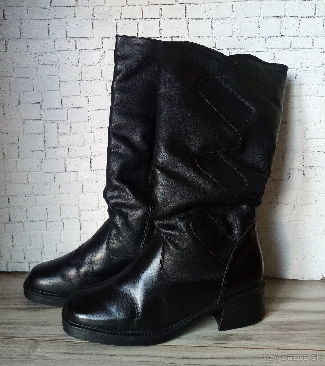 Čierne vysoké dámske čižmy 40