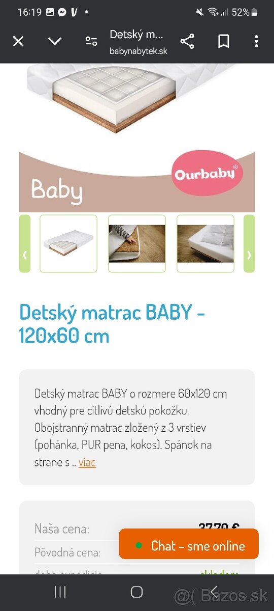 Detská postieľka 120×60