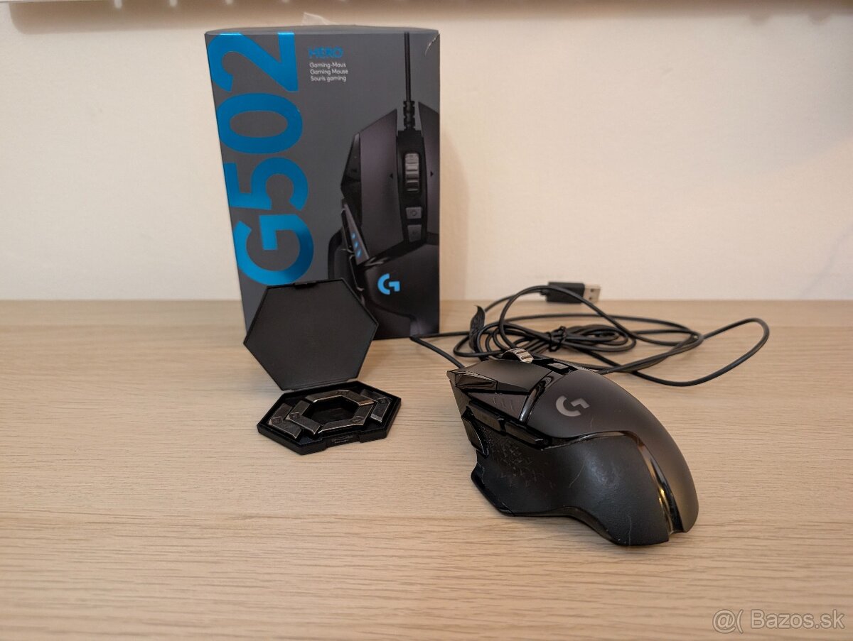 Herná myš Logitech G502 HERO + RGB cable holder
