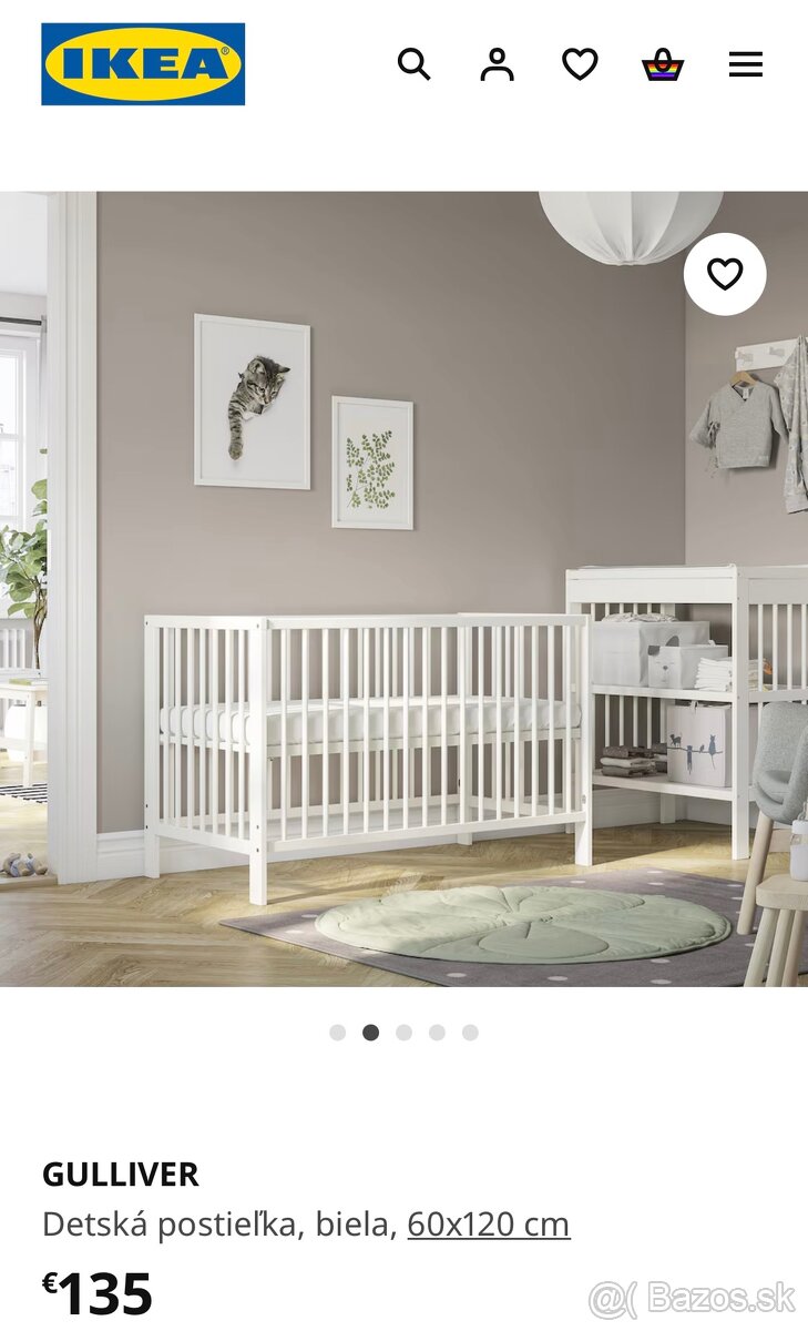 Detská postieľka 95€ Ikea Gulliver