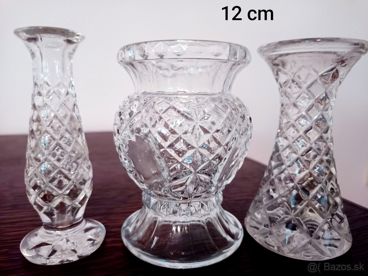 Tri romantické krištáľové vazičky za 3€ spolu