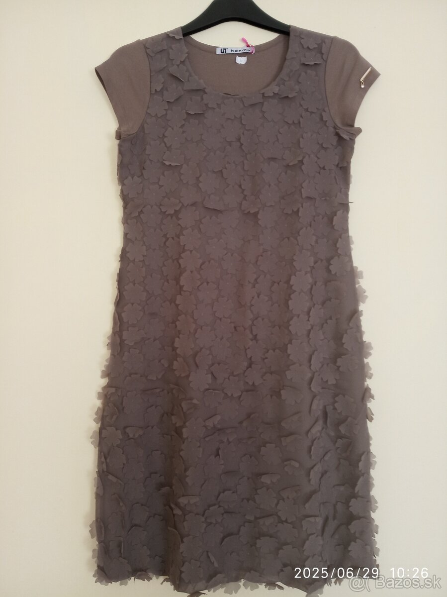 Šaty letné, ozdobná aplikácia, krátky rukáv, Zn. HERMA