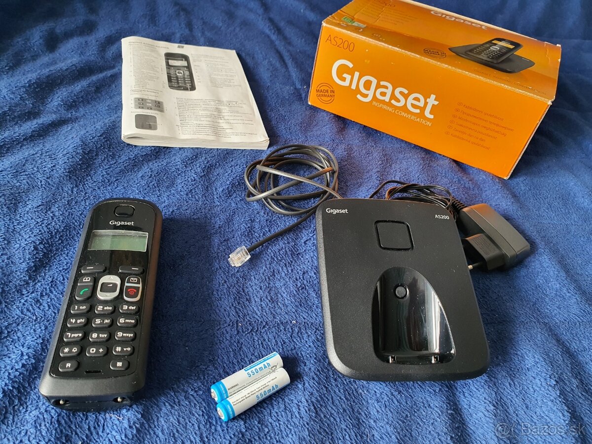 Pevná linka - prenosný, tlačítkový telefón Gigaset AS200