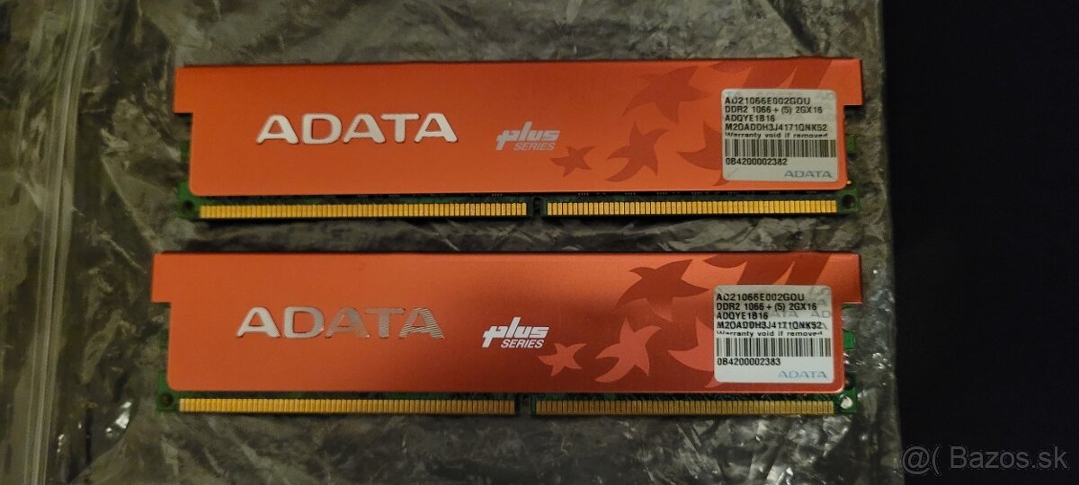 Predám pamäte 4GB DDR2 (2x2) A-DATA 1066Mhz