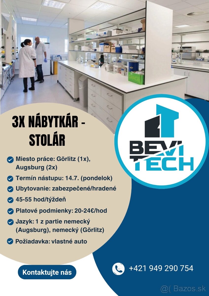 Stolár / montér nábytku - Nemecko