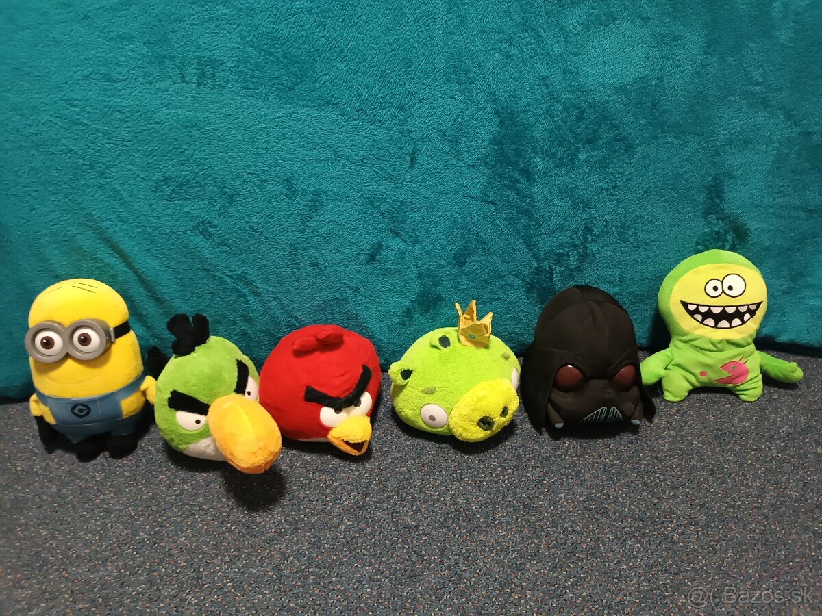 Plyšové hračky ANGRY BIRDS a MIMOŇ