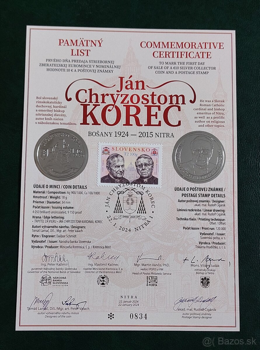 Pamätný list 10 Euro