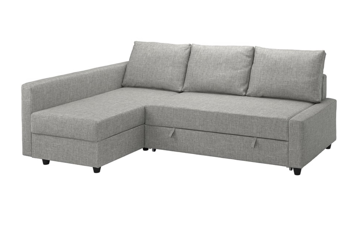 Rohová rozkladacia sedačka s uložným priestorom
