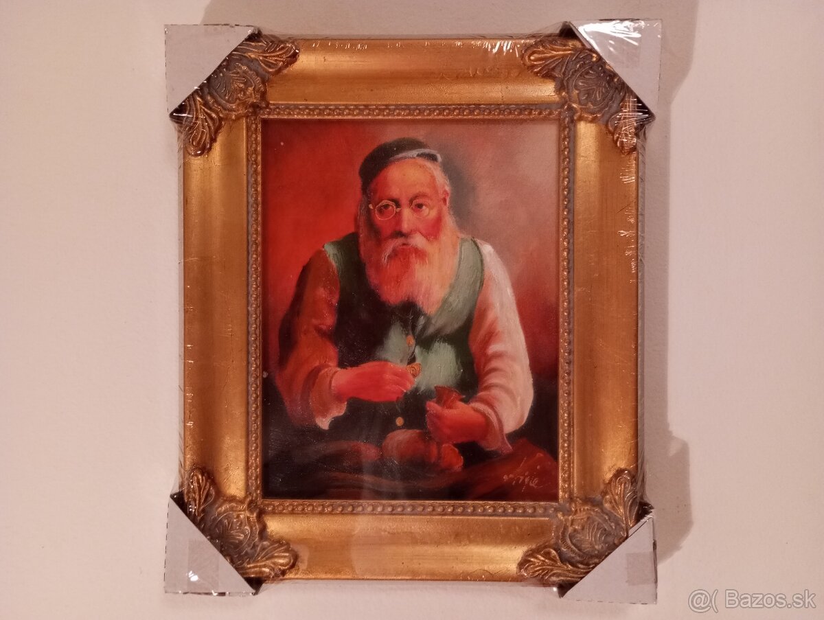 Olejomalba na plátně - zdobený rám 310x260mm - 002