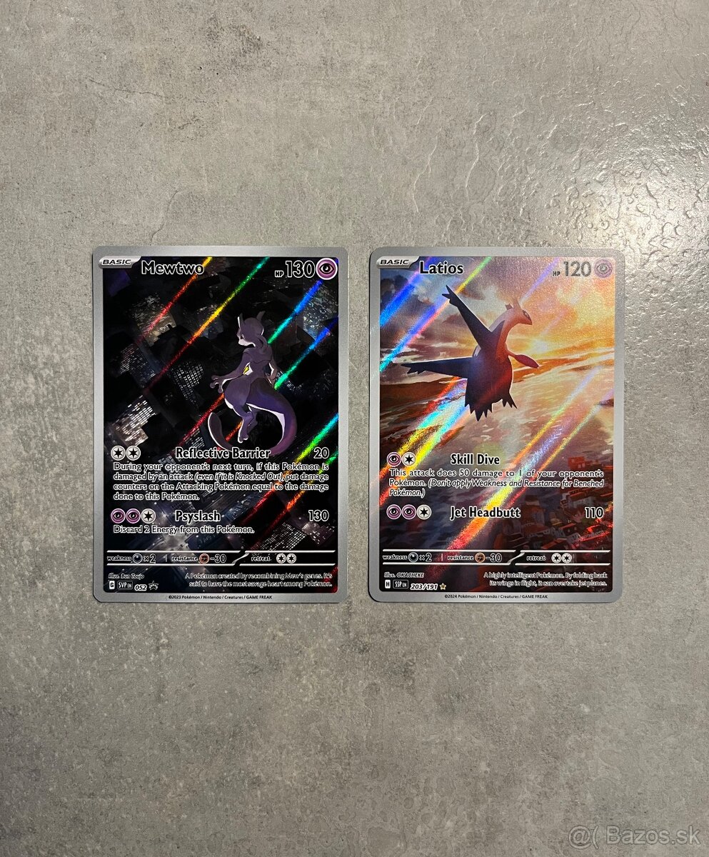 Pokemon karty Latios,Mewtwo