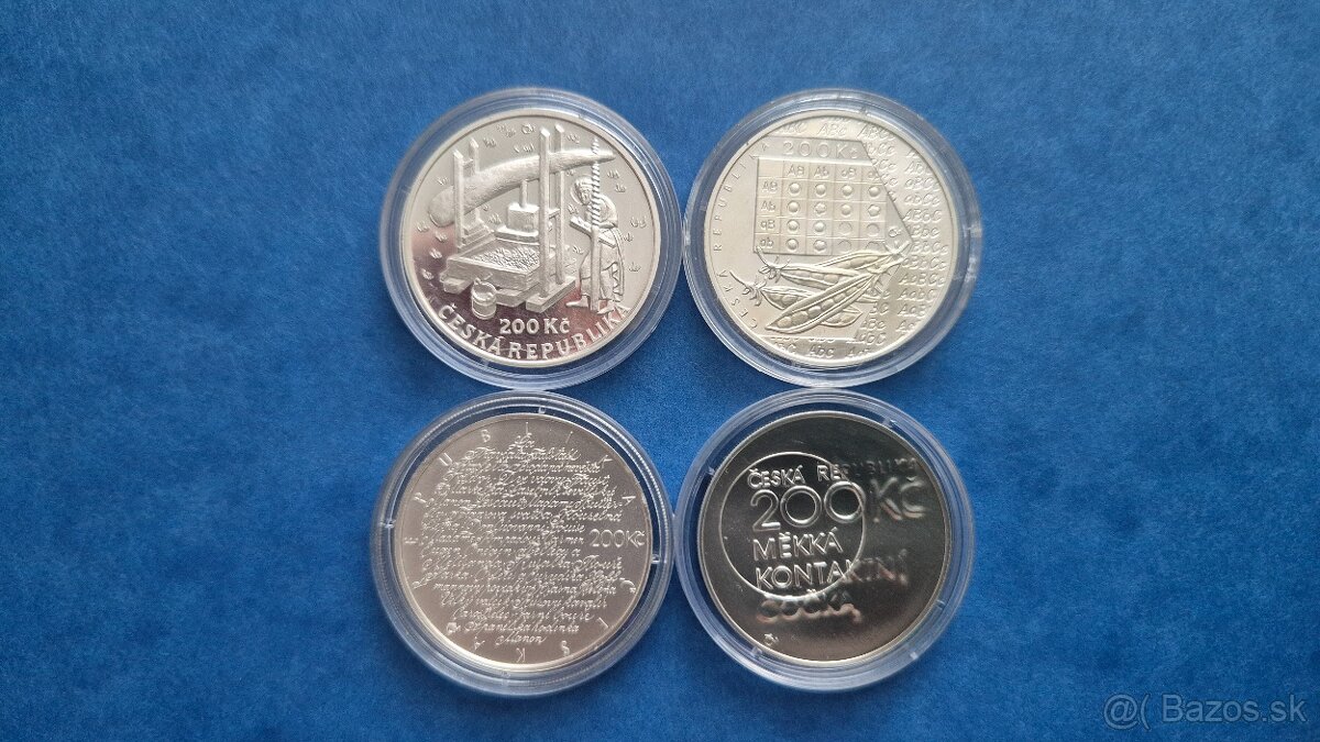 České 200 koruny - PROOF a BK