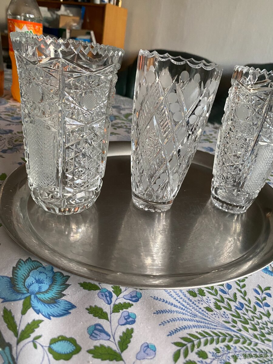 Krištáľové  3 vázy