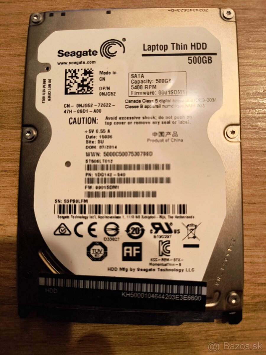 Seagate 500GB/2,5" HDD/5400rpm