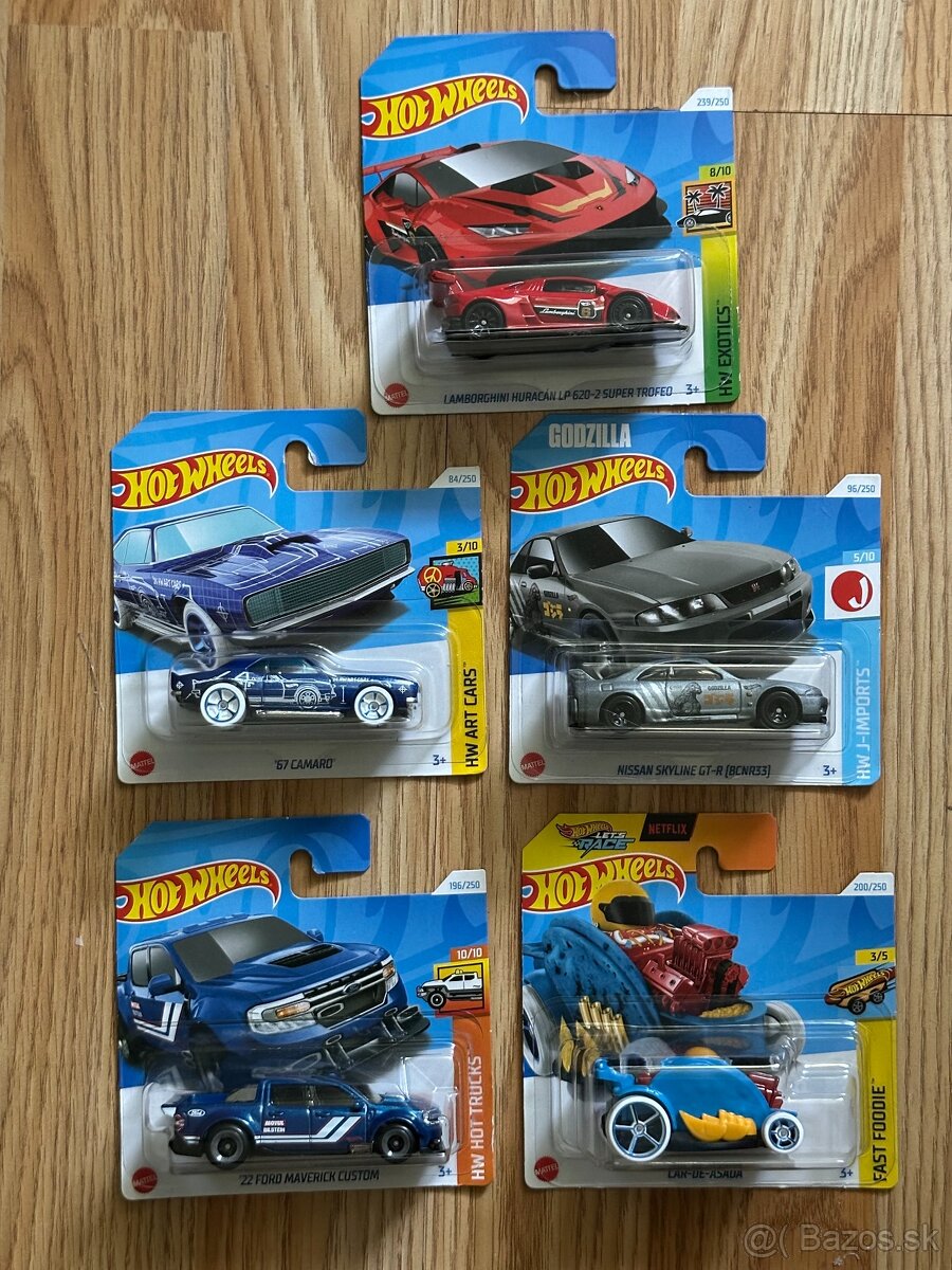 Hot wheels autíčka nové neotvorené 5 kusov (j) Treasure hunt