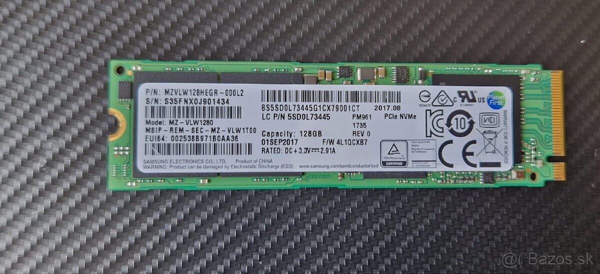 Samsung SSD disk NVME 128 GB